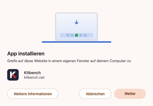 Der Dialog „App installieren“