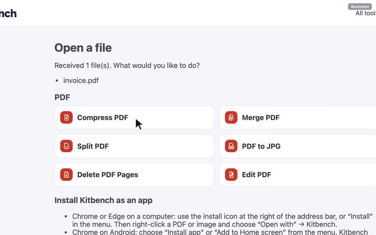 Choosing a tool for the file you sent