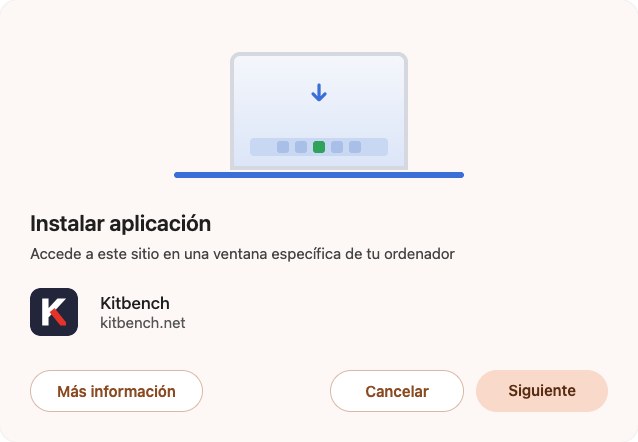 El cuadro de diálogo para instalar la app