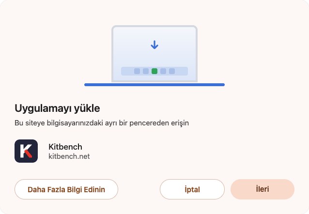 Uygulama yükleme penceresi
